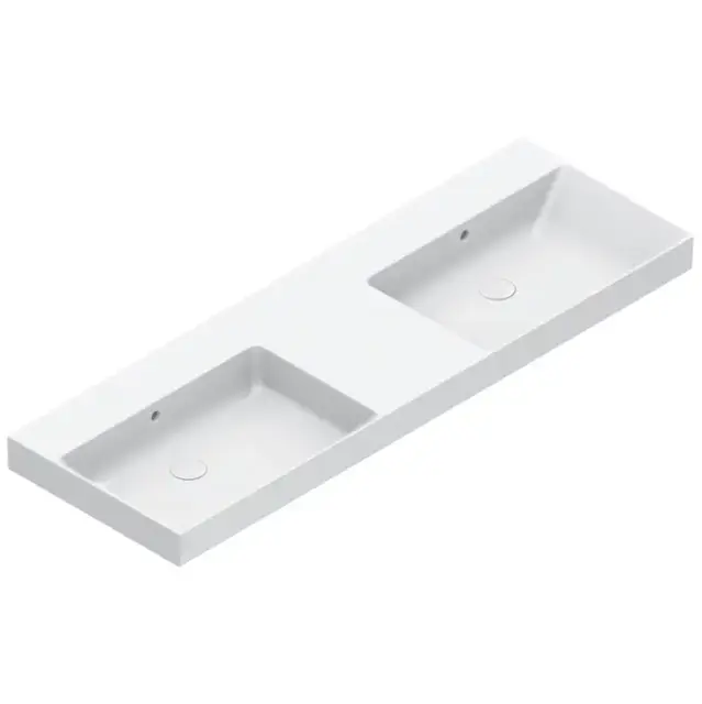 Catalano Zero Раковина 150x50см двойная, без отв., цвет: белый глянцевый