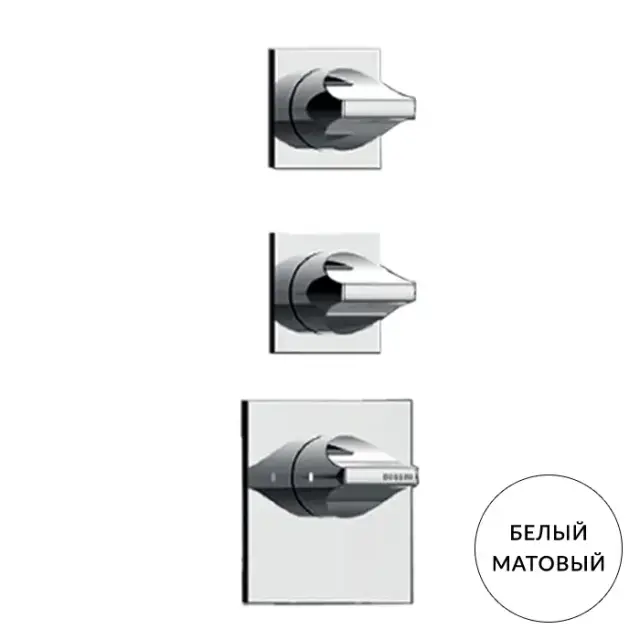 Bossini Apice Смеситель для душа, встраиваемый, термостатический, 2 запорных вентиля, внешняя часть, цвет: белый матовый