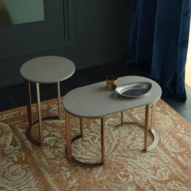 Milldue Edition Tailor  Столик напольный 65.4х35.4х39.2см., структура матовое розовое золото, цвет: глянцевый Argilla