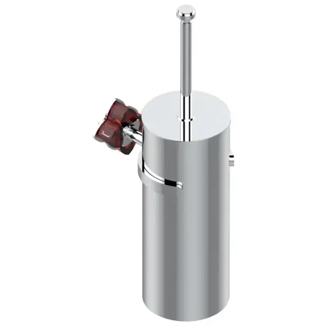 THG Pétale de cristal rouge Ёршик для туалета, подвесной, цвет: хром/красный хрусталь