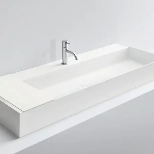 NOORTH milldue edition Раковина 126.5х47.2х12 см, 1 отв., накладная, цвет: белый