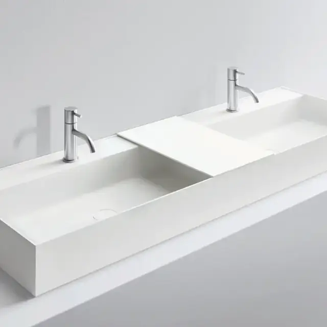 NOORTH milldue edition Раковина 26.5х47.2х12 см, с 1 отв.,  двойная, накладная, цвет: белый