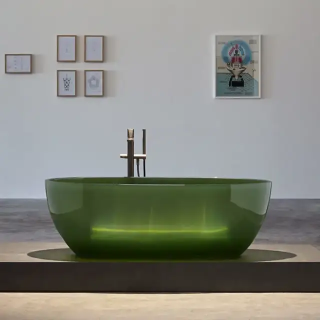 Antonio Lupi Reflex Ванна отдельностоящая, овальная, 167х86х53см, Cristalmood, цвет: Bottiglia