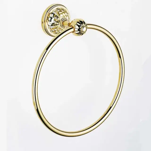 THG Mandarine clear crystal Полотенцедержатель-кольцо 18см., подвесной, цвет: полированное золото