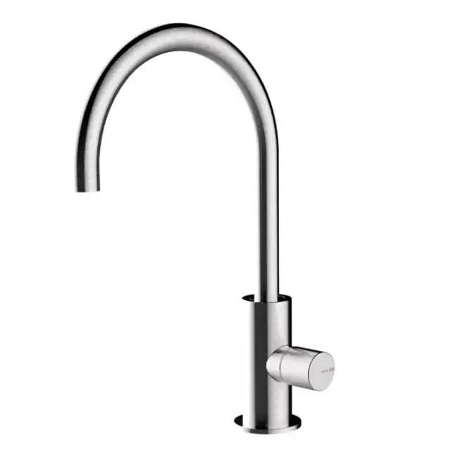 Bossini Nobu Смеситель с боковым управлением и поворотным изливом, без донного клапана, цвет: цвет: нержавеющая сталь