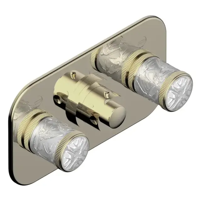 THG Hirondelles Смеситель для душа, встраиваемый, термостатический, цвет: Soft gold