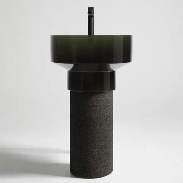 ANTONIO LUPI Borghi Раковина накладная с пьедесталом &Oslash;50х90 см, Cristalmood, с донным клапаном, цвет Oleo