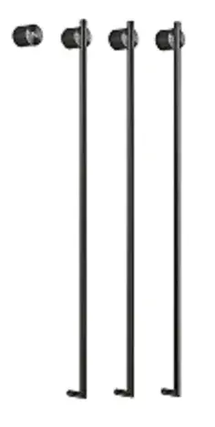 Полотенцесушитель электрический CEA EQUILIBRIO EQB33KDL = TRS01+SEL02(x3шт.)+BOT03 BLACK DIAMOND POLISHED