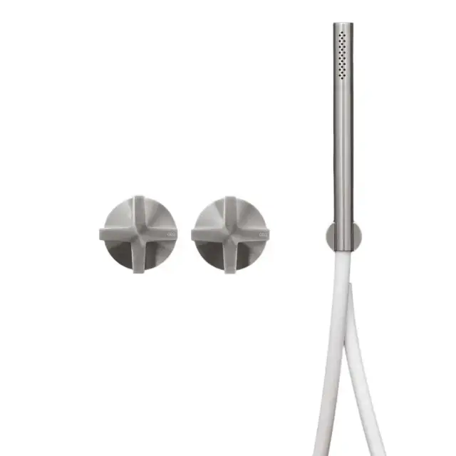 Смеситель для душа CEA Cross CRX22WS цвет-СТАЛЬ SATIN/шланг силикон WHITE