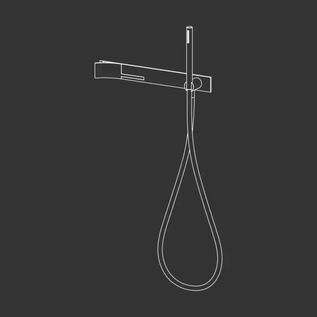 Смеситель для душа CEA CUT PLUS CUT35WL цвет-СТАЛЬ POLISHED/шланг силикон WHITE