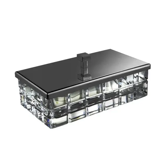 3SC Palace Контейнер для хранения 23x12,5x10h настольный цвет: Clear Crystal/Matt Black Satin Nickel PA78ACRCFSM