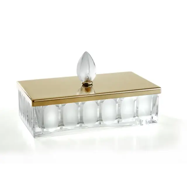 3SC Montblanc Контейнер для хранения 23x12x7h см, настольный, цвет: Clear Crystal/Polished Brass MB78ACROL