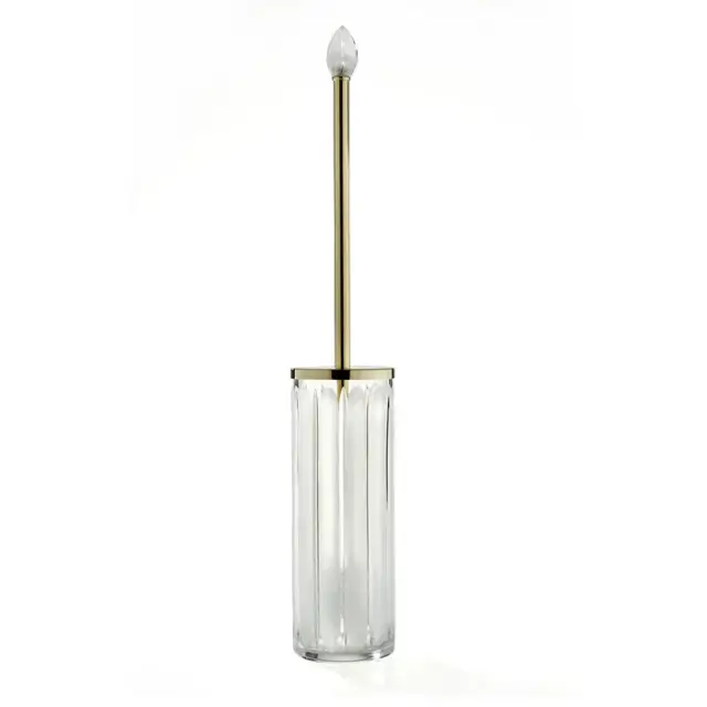 3SC Montblanc Ершик для унитаза напольная со стеклянной колбой, цвет: Clear Crystal/Matt Gold 24Kt MB17ACRGO