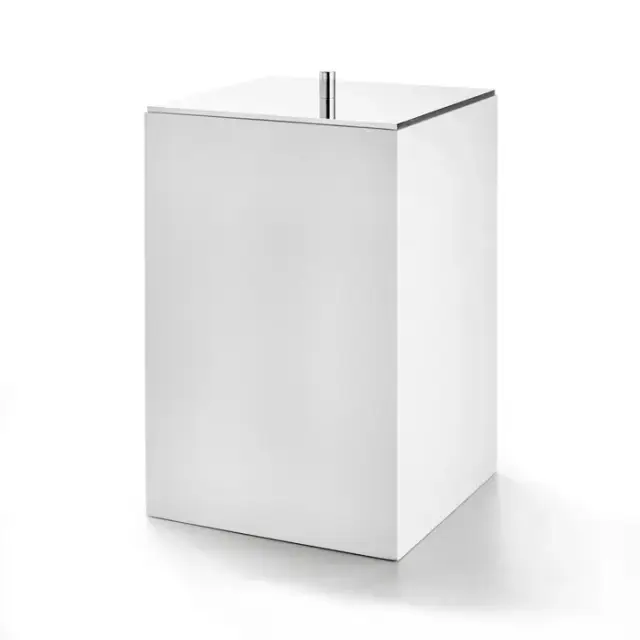 3SC Bemood Ведро для мусора с крышкой, напольное, цвет: Matt White/Chrome BEMW64ASL