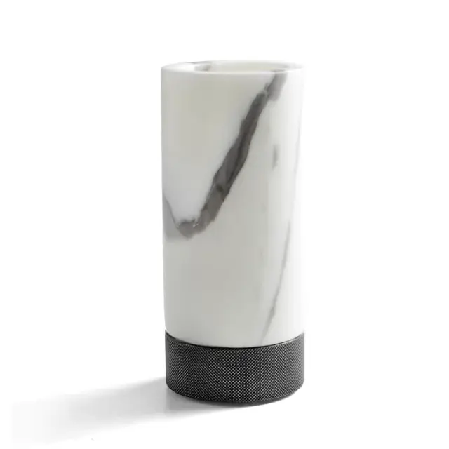 3SC Apuana 2.0 Стакан для зубных щеток настольный, цвет: White Statuario Marble/Matt Black Nickel AP03ACFM