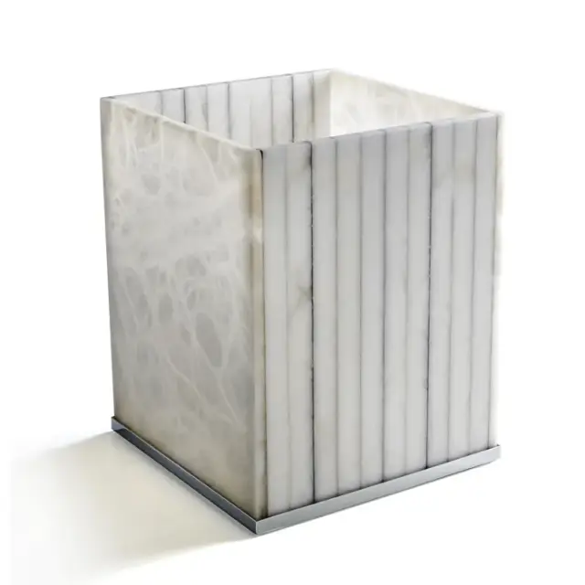 3SC Rigato Ведро для мусора без крышки, напольное, цвет: Alabaster/Polished Satin Nickel AL65NK