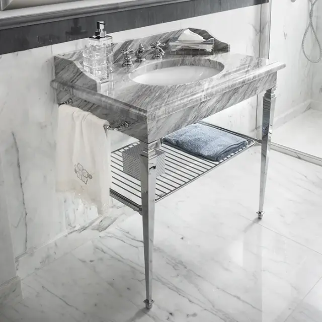 3SC Consolle Консоль Regale 95х60хh77 см, с 1 раков., сиф., полкой и полот., цвет: хром RE3090-1SL