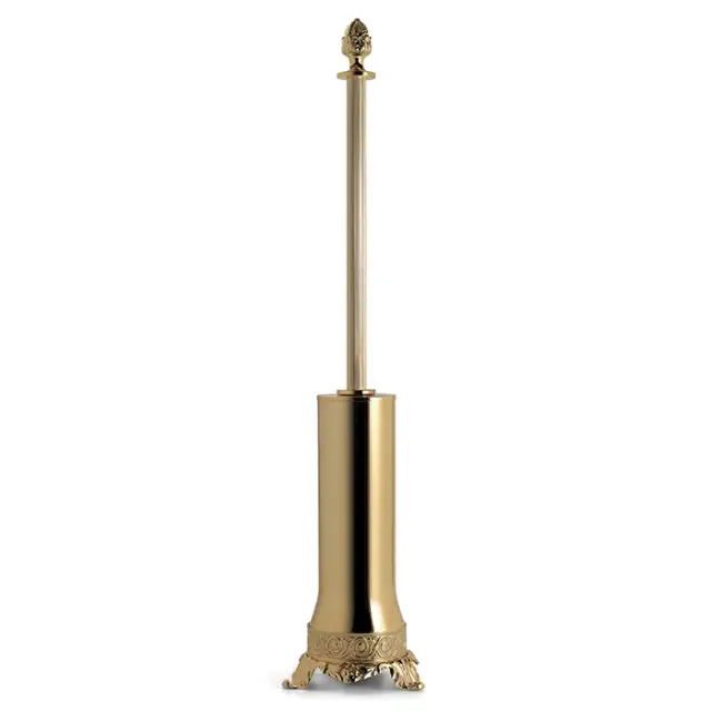 3SC Bally Ершик для унитаза напольный с латунной колбой, ручка Queen, цвет: золото 24к. глянцевое FSS17/01SLGD