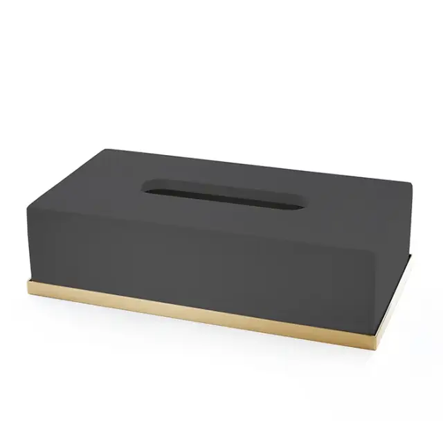 3SC MooD Deluxe Контейнер для бум. салфеток, 24,5х13хh7 см, цвет чёрный мат. золото Lucido MDN70AGD