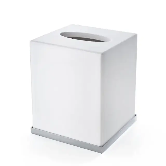 3SC MooD Deluxe White Контейнер для бум. салфеток, 12х12х14 см, настол., цвет белый хром MDW71ASL