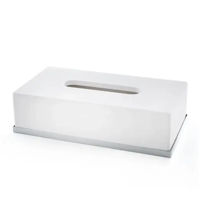 3SC MooD Deluxe White Контейнер для бум. салфеток 24х7х13 см, настольный, цвет: белый/хром MDW70ASL