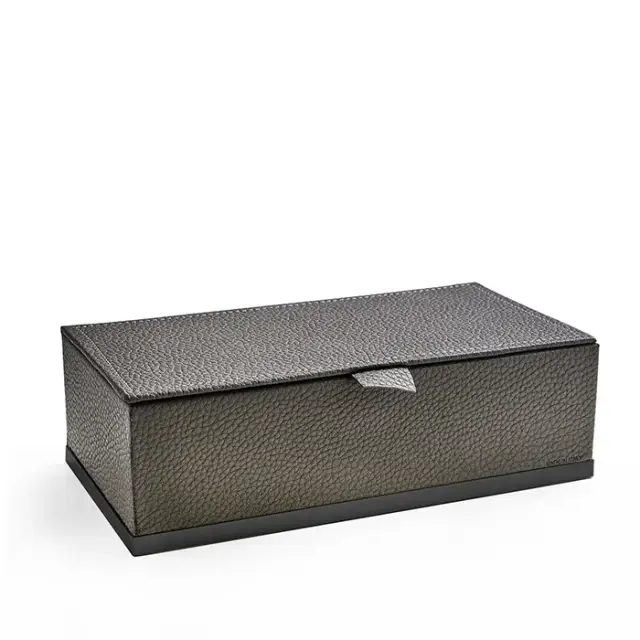 3SC Milano Коробочка универсальная, 25х13хh8см, с крышкой, настольная, цвет черный матовый ML49ANO