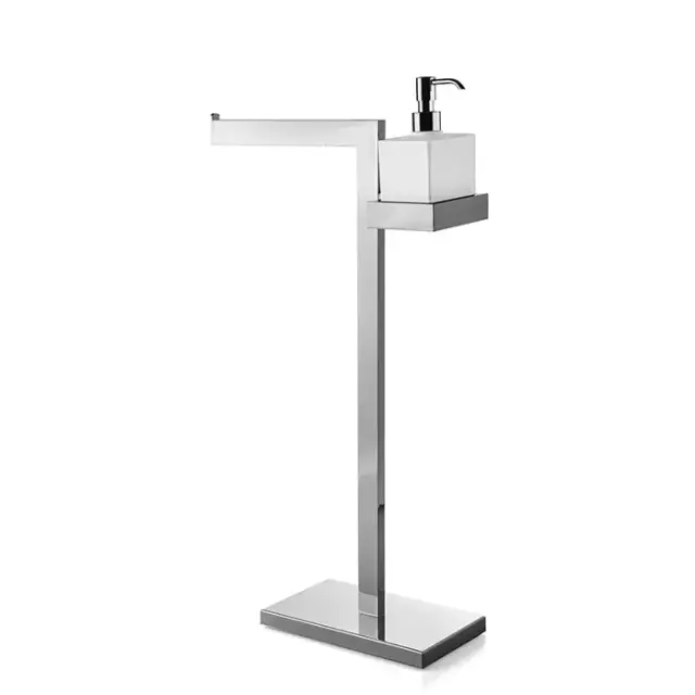 3SC SK Напольная стойка 30х14хh63см, с полотенцедержателем и мыльницей, цвет хром матовый SK51SM