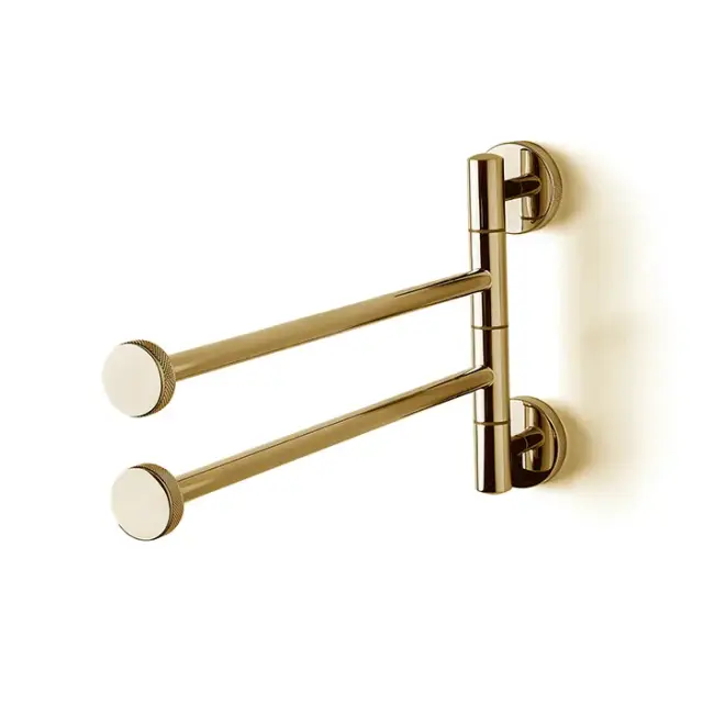 3SC Ribbon Полотенцедержатель двойной, поворотный, плечо 35см, цвет золото Lucido RB19GD