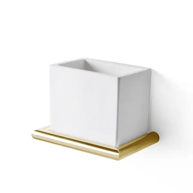 3SC Guy Стакан для зубных щеток подвесной, композит Solid Surface, цвет: золото Lucido GU03GD