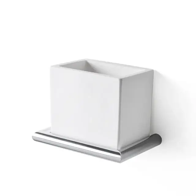 3SC Guy Стакан подвесной, композит Solid Surface, цвет: хром матовый GU03SM