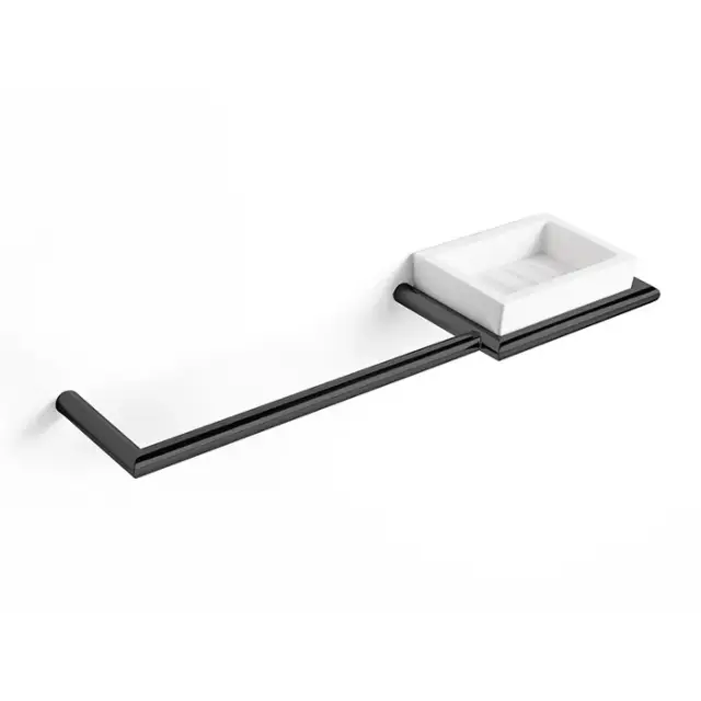 3SC Guy Полотенцедержатель и мыльница справа, подвесной, цвет: белый матовый/черный матовый GU10DXNO