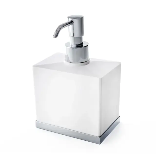 3SC Mood Deluxe White Дозатор для жидкого мыла, настольный, композитная колба, цвет: хром MDW01DASL