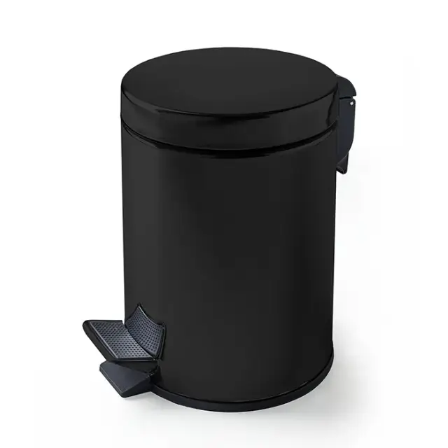 3SC Metal TonDa Ведро 5 л. 22,5x30,5xh33,5 см, с крышкой и механ., цвет черный матовый MET65ANO