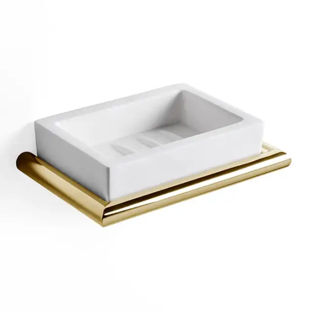 3SC Guy Мыльница с композитной чашей Solid Surface, подвесная, цвет: золото Lucido GU01GD