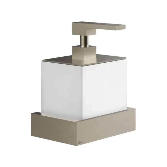 Gessi Inverso/Rettangolo Дозатор для жидкого мыла, подвес., белая колба, цвет: finox brushed nickel 20813#149