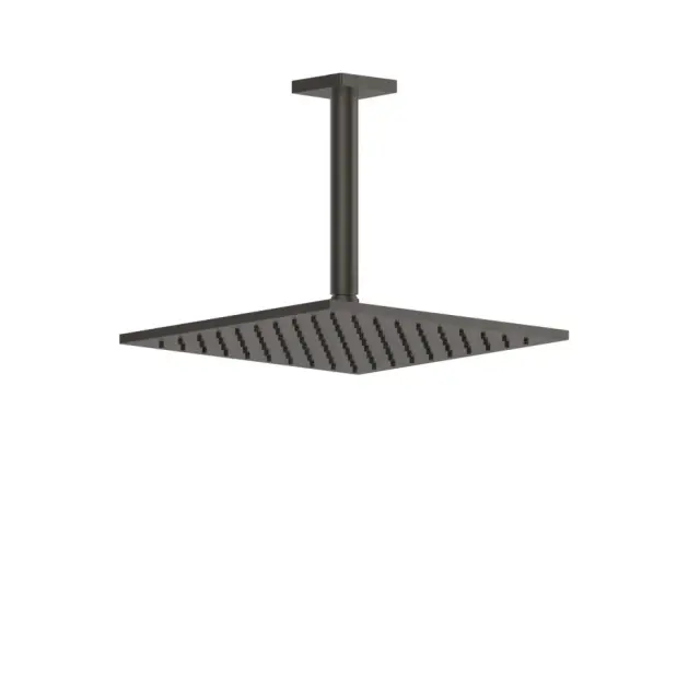 Gessi Rilievo Потолочная душевая головка на 1/2 25x25 cм, цвет: black metal brushed PVD 59159#707