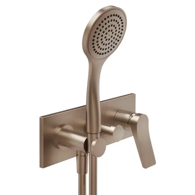 Gessi Rilievo Внешние части для встраиваемого однорычажного смесителя, цвет: copper brushed PVD 59141#708