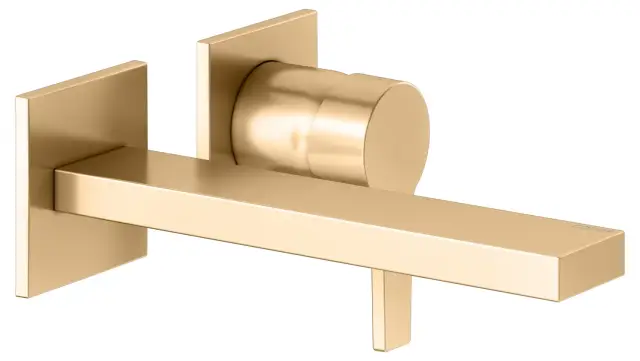 Keuco Edition 11 Смеситель для раковины рычажный, на 2 потреб., излив 18,7 см, встр., цвет:латунь 51116 250200