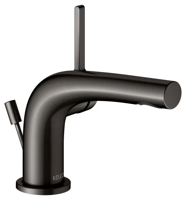Keuco Edition 400 Смеситель для раковины рычажный 80, с д/к и гарнитуром слива, цвет:титан черный 51504 350000
