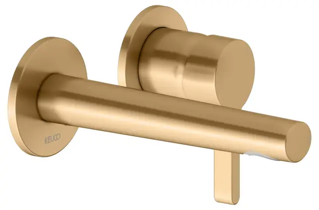 Keuco Edition 400 Смеситель для раковины рычаж., на 2 потреб., излив 18,7 см, встр., цвет: латунь 51516 250201