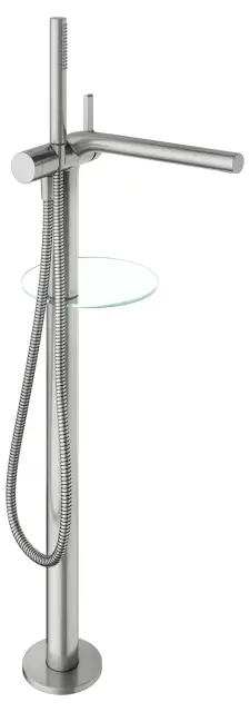 Keuco Edition 400 Смеситель для ванны, напольный, ручной душ, шланг, излив 81,7 см, цвет:нерж. сталь 51527 210100