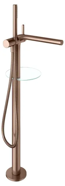 Keuco Edition 400 Смеситель для ванны, напольный, ручной душ, шланг, излив 81,7см, цвет:красное зол. 51527 290100