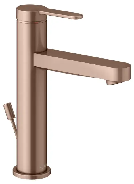 Keuco Ixmo Смеситель для раковины рычажный 130, с д/к и гарнитуром для слива, цвет: красное зол. 59501 293001