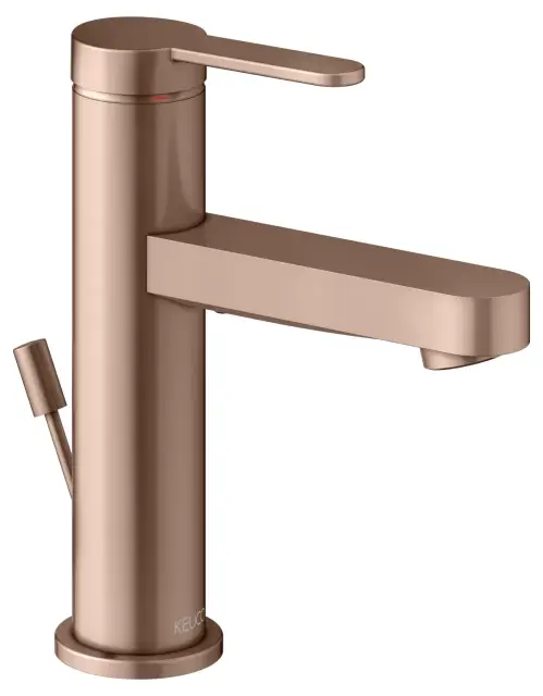 Keuco Ixmo Смеситель для раковины рычажный 100, с д/к и гарнитуром для слива, цвет: красное зол. 59502 293000