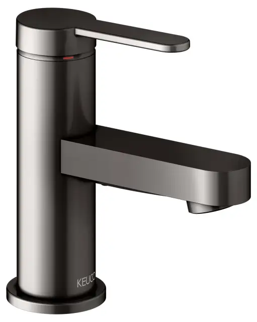 Keuco Ixmo Смеситель для раковины рычажный 60, без д/к и гарнитура для слива, цвет: титан черный 59504 353100