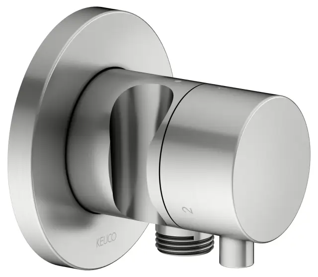 Keuco Ixmo Вентиль-перекл. 3 потреб. DN15, внешняя часть, с выводом шланга и держ., цвет:нерж. сталь 59548 211201