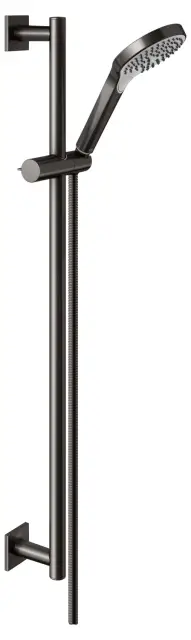Keuco Ixmo Душевой гарнитур: штанга 85,5см, шланг 160см, душ. лейка 3 вида струи, цвет: титан черный 59587 350802