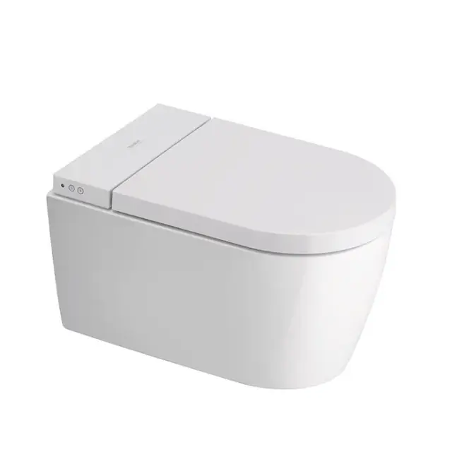 Duravit Starck 1 Унитаз подвесной 37.5x57.5 см безободковый с крышкой и биде, цвет: белый глянцевый 650002012004300 (2510092000+612001012000310)