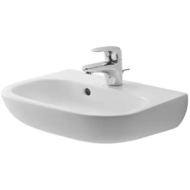 Duravit D-Code Раковина подвесная 45x34x12h см, с переливом, цвет: белый глянцевый 07054500002