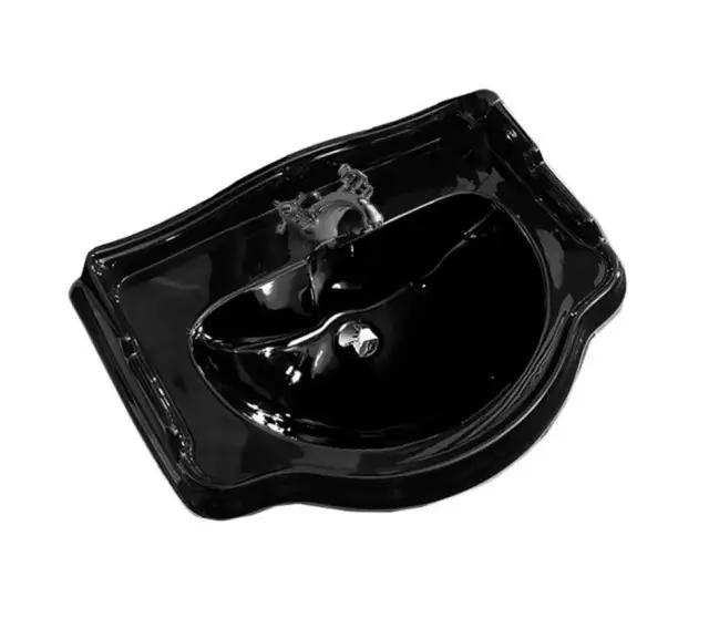 Kerasan Retro Раковина подвеная 73х54 см, с 1 отвер. под смеситель, с переливом, цвет: Nero lucido 104704*1